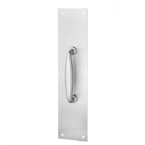 Rockwood 132 x 70C-US32D Cast x 5-1/2" CTC,  4" x 16" PlatePull Plate in Satin Stainless Steel 	