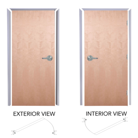 2 Ft x 7 Ft Rotary White Birch Flush Wood Door and Leverset Combo