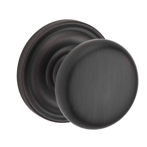 Baldwin Reserve Privacy Round Knob and Traditional Round Rose with 6AL Latch and Dual Strike Venetian Bronze Finish