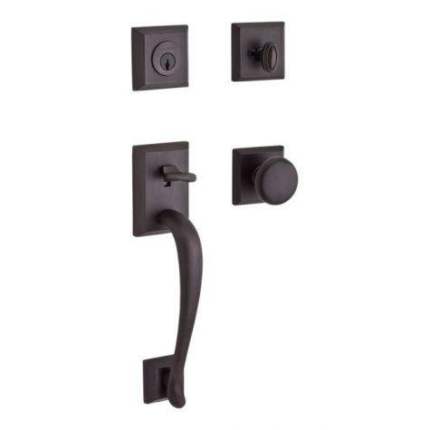 Baldwin Reserve Single Cylinder Napa Handleset Round Knob and Traditional Square Rose with 6AL Latch and Dual Strike (Choose Finish)