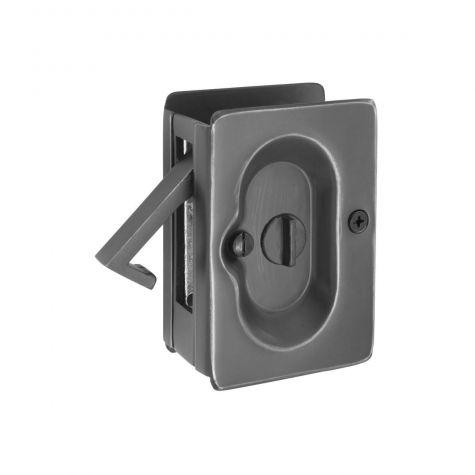 Emtek 2102US19 Priv Pocket Door Lock Flat Black Finish