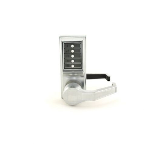 Kaba Simplex LR101126D Right Hand Mechanical Pushbutton Lever Lock Combination Only; 2-3/4" Backset Satin Chrome Finish