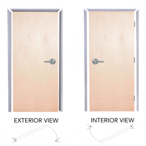 Plain Sliced White Maple Flush Wood Door and Leverset Combo