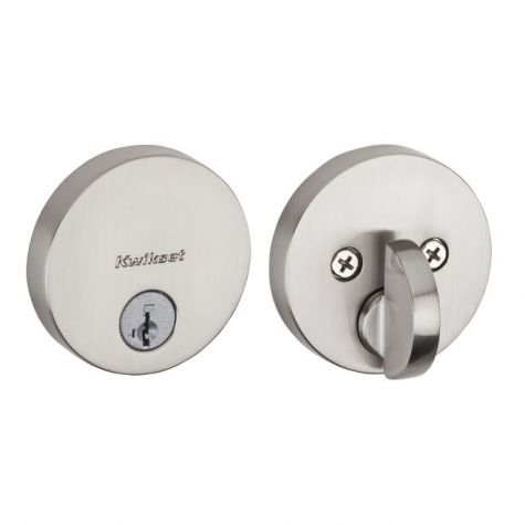Kwikset 258RDT Uptown Round Contemporary Low Profile Single Cylinder SmartKey Deadbolt with 6AL Latch and RCS Strike KA3 (Choose Finish)