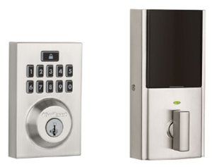 Kwikset 914 Z-Wave Enabled Contemporary Smartcode Deadbolt with SmartKey and RCAL Latch and RCS Strike Satin Nickel Finish